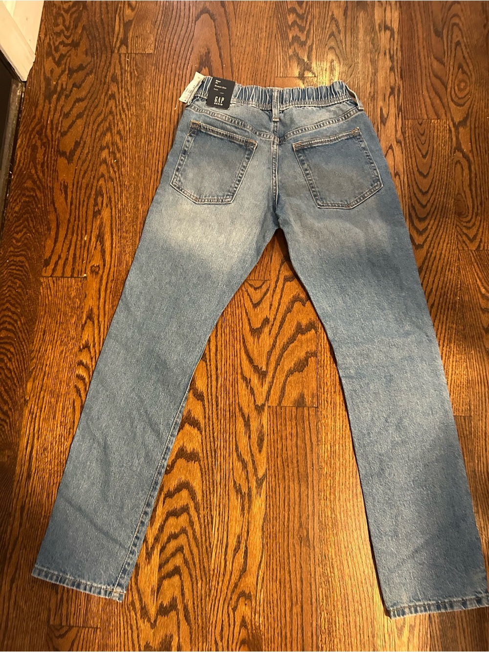Light Blue Boy’s Jeans with Elastic Waist - Picture 2 of 6